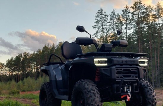 Guided quad biking safari with GOES TERROX 550L through scenic Latvian forest trails