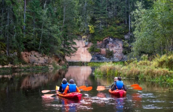 Kayak rental services for exploring the Gauja River in Sigulda, Latvia